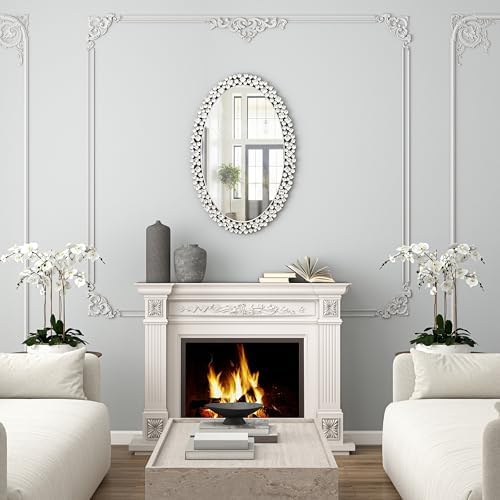 SHYFOY Oval Wall Mirrors Decorative, Ornate Accent Mirror - Image 5
