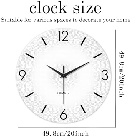 XFM Modern Simple Glass Wall Clock 20 Inch Large White - Image 6