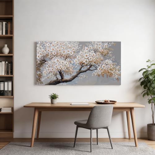 Modern White Flower Tree Of Life Wall Art - Image 4