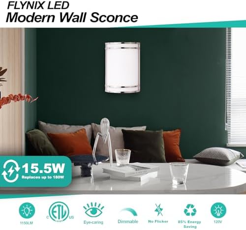 Indoor Wall Sconce, Half Cylinder Wall Light Fixture, 3000K 4000K 5000K Color - Image 4