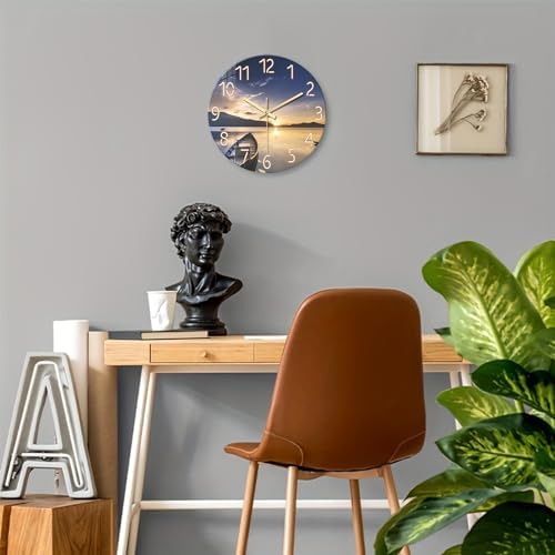 Round Glass Wall Clocks Battery Operated 14 Inch - Image 4
