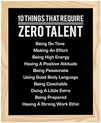 10 Things That Require Zero Talent Wall Art, Natural Framed Print by AmericanLuxuryGifts