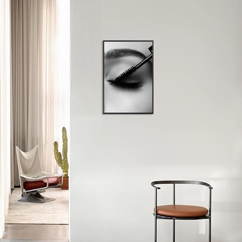 Black And White Magazine Cover Posters Female Eyelashes Canvas Wall Art - Image 5