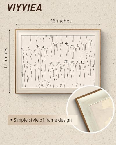 VIYYIEA Framed Minimalist Abstract Sketch Canvas Wall Art, 16×12 Inch - Image 4
