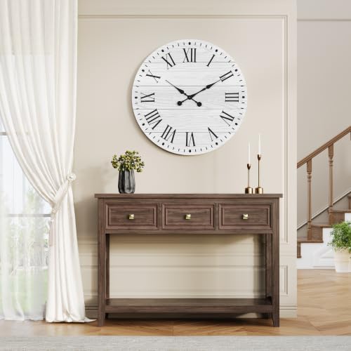 Large Wall Clock with Roman Numeral, 24” Shiplap Farmhouse Clock - Image 3