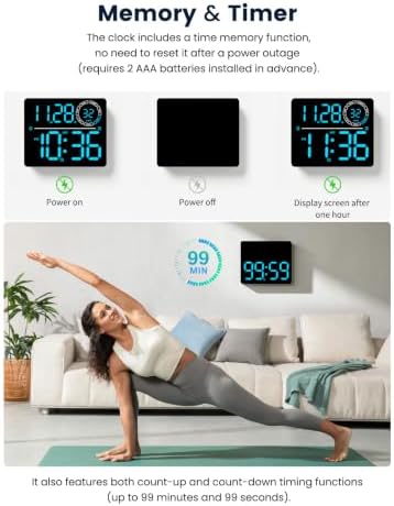 Digital Wall Clock, Digital Clock Large Display - Image 6