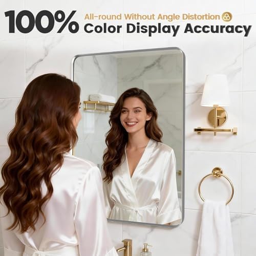 36" x 36"Brushed Nickel Bathroom Mirrors - Image 4