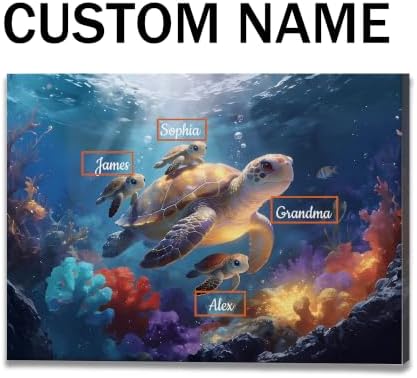 Ipplee Custom Canvas Print Sea Turtle Family - Image 2