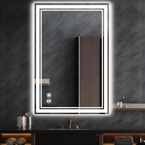 COLMERD 24 x 36'' LED Mirror for Bathroom, 3 Colors Dimmable by COLMERD