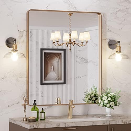 LOAAO 30"X36" Gold Bathroom Mirror by LOAAO