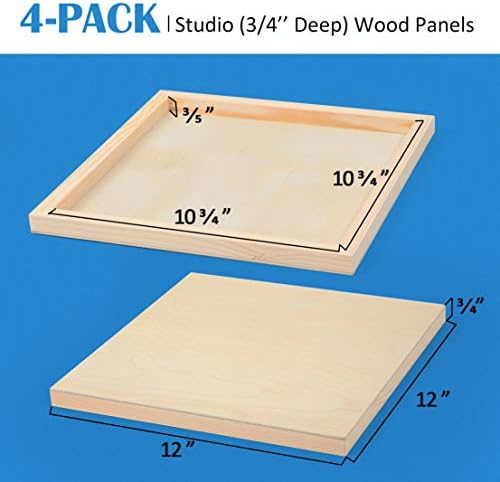 Falling in Art 4 Pack 12x12’’ Unfinished Birch Wood Panels Kit - Image 4