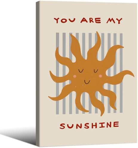You Are My Sunshine Quotes Wall Art Trendy Cute Kids Poster 24x36 inch Framed by Unknown