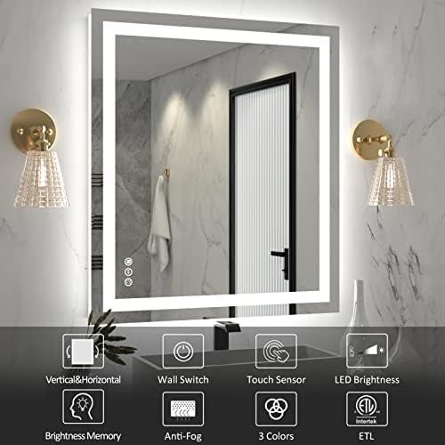Amorho LED Bathroom Mirror 36"X32" - Image 2