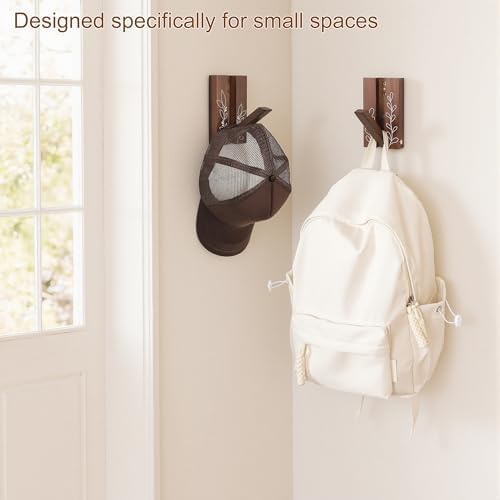 Rustic Folding Wall Hooks: Decorative Wood Hook 2Pack - Image 2