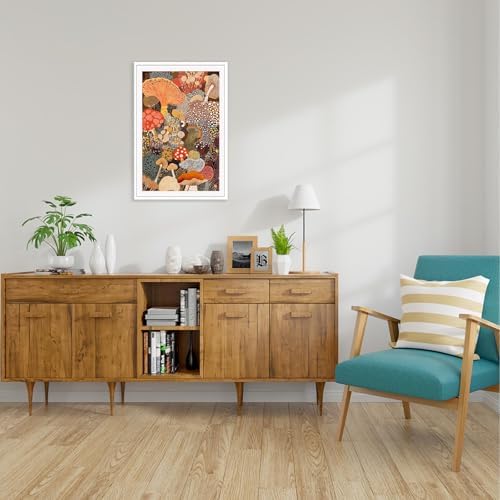Abstract Mushroom Poster Vintage Japanese Fungi Canvas Wall Art Modern - Image 4