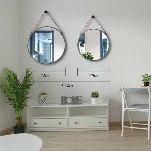 POZINO 24" Round Wall Mirror - Image 7