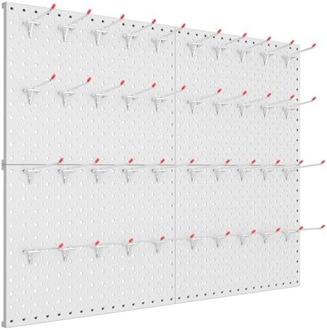 TORACK Metal Pegboard Panels and Hooks, Tool Organizer Peg Board by TORACK