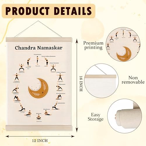 Welshower Boho Chandra Namaskar Yoga Poster Hanger Frame, Moon Salutation Boho - Image 6