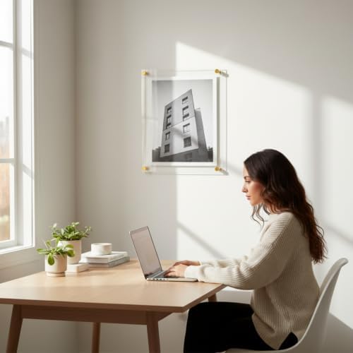 Azar Displays 105524-GLD Acrylic Floating Double Panel Wall Frame, Overall - Image 5