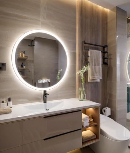 FLJ 28X28 inch Round LED Bathroom Mirror - Image 3