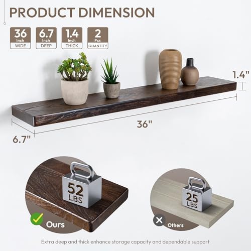 Marsmiles 36in Wall Mounted Floating Shelves - Image 3