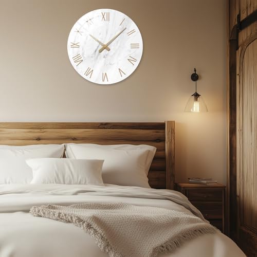 Large Marble Wall Clocks Battery Operated 20 Inch - Image 5