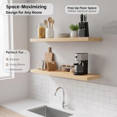 Lufia Floating Wall Shelves, MDF - Image 7