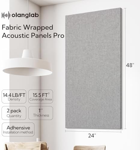 Olanglab Acoustic Panels 2 Pack, Fabric Wrapped Sound Proof Foam Panels - Image 2
