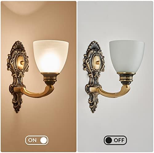 NOXARTE 2 Pack Vintage Wall Sconce Brass Wall Mounted Light Ceiling Fixture - Image 4