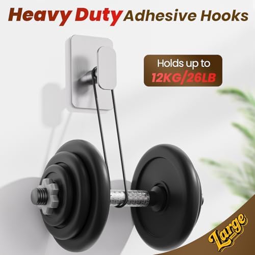 6 Pack Large Heavy Duty Wall Hooks - 26lb Max - Image 5