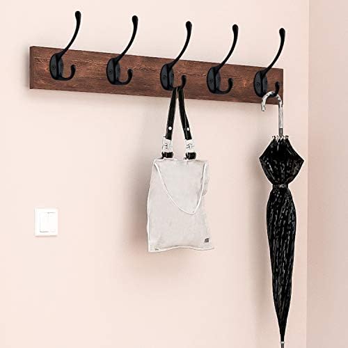 IBosins 10 Pack Black Double Coat Hooks No Rust Hooks - Image 5