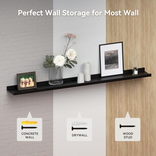 Boswillon Floating Shelves Set of 2, Long Wall Shelf - Image 5