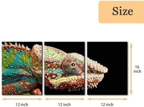 Pacimo Canvas Print Wall Art Set Chameleon Nature Photography Animals Realism - Image 4