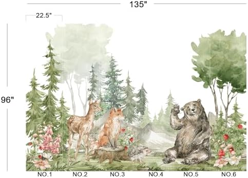 Adorable Watercolor Woodland Animal Friends Nursery Wallpaper - Image 5
