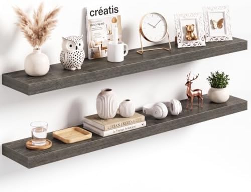 Acovy 48x8in Floating Shelves 2 Pack, Wall Mount Display Shelf by Acovy