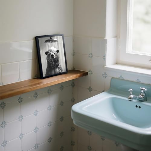 XYHYRA Funny Bear Bathroom Wall Art, Cute Bear Taking Bath Poster, Modern - Image 4