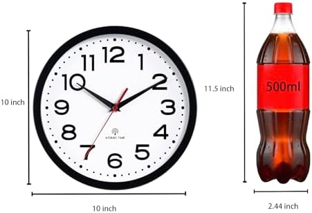 Roymnie 10 Inch Atomic Wall Clock, Battery Operated Silent Non Ticking - Image 3