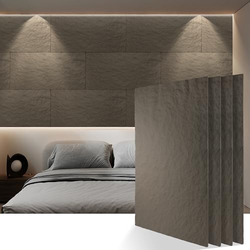 3D Faux Stone PU Wall Panels for Interior Decor, 4 Pieces by KASARO