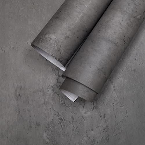 Dark Gray Concrete Wallpaper Peel and Stick Cement Contact Paper 16x708 inch - Image 7