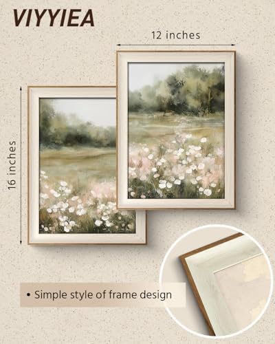 VIYYIEA Framed Rustic Countryside Garden Scene Wall Art Set, 12×16 Inch - Image 5