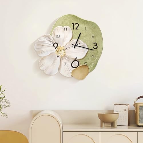 Ergocar Wall Clock, Art Deco Without Ticking Sounds Modern Crystal Porcelain - Image 2