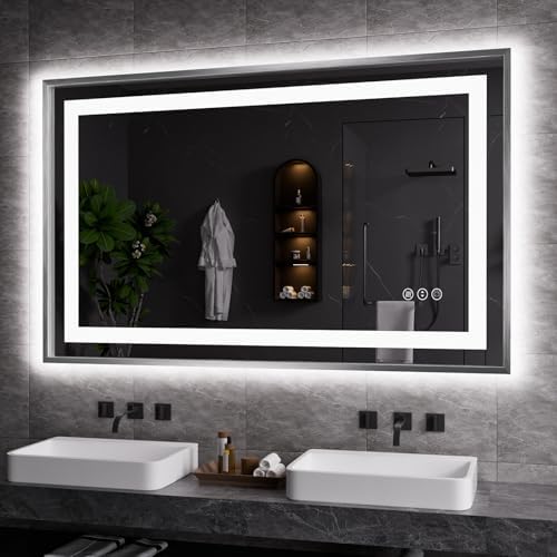 Amorho LED Bathroom Mirror 48"X30", Front Light and Backlit by Amorho