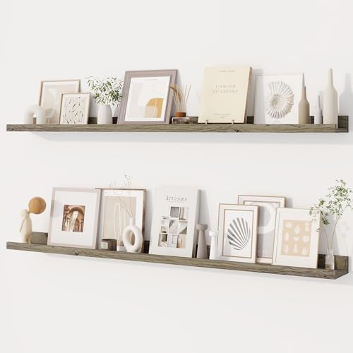 Dreamland Picture Ledge Shelf for Wall, Floating Shelves Set of 2, 48 inch Long by Dreamland