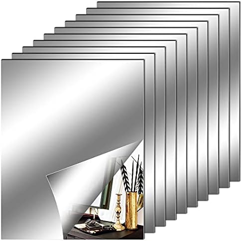 Fantasyon 10 Pieces Flexible Mirror Sheets, Self Adhesive Decorative Plastic by Fantasyon