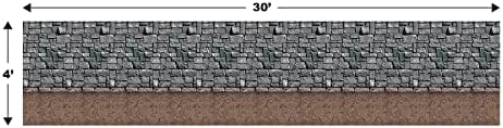 Beistle Stone & Dirt Floor Wall Backdrop, 4’ x 30’ – Medieval Party Decorations - Image 3