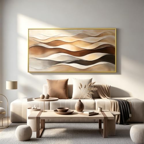 Large Gold Framed Abstract Wall Art - Image 4