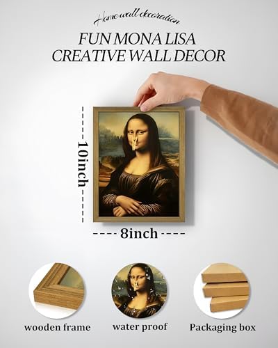 Funny Mona Lisa Bathroom Wall Art, Mona Lisa - Image 3