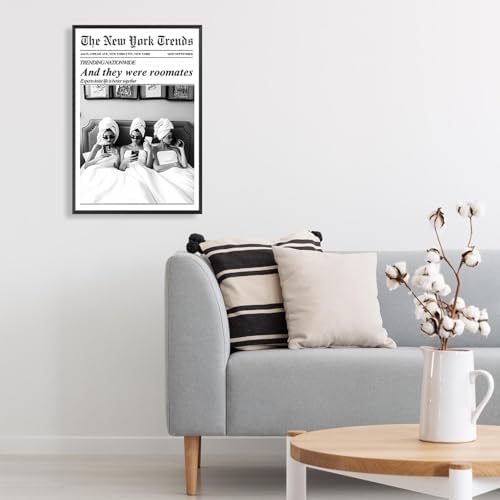 Vintage Black And White Newspaper Canvas Wall Art Trendy And They Were - Image 4