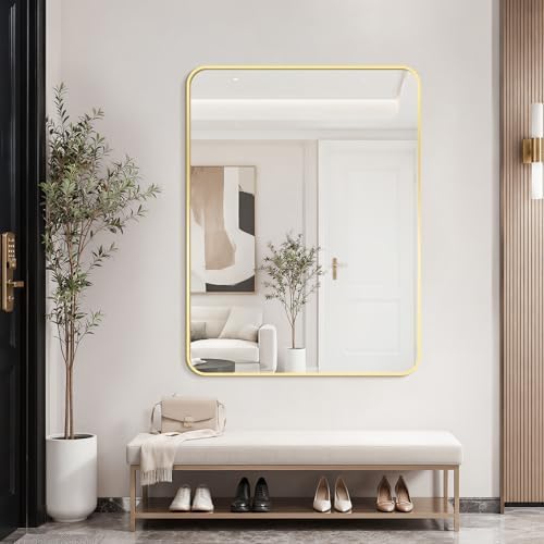 Bathroom Mirror, 30X40 Inch Black Metal Framed Mirror - Image 4
