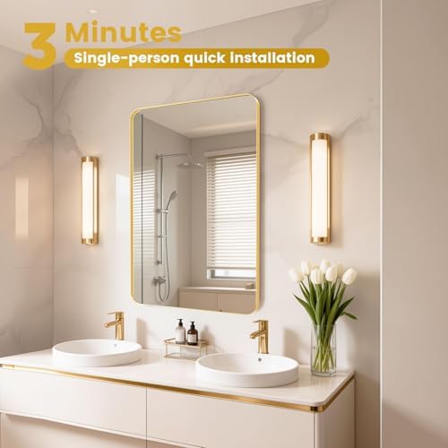 22X30Inch Gold Bathroom Mirror for Over Sink - Image 5